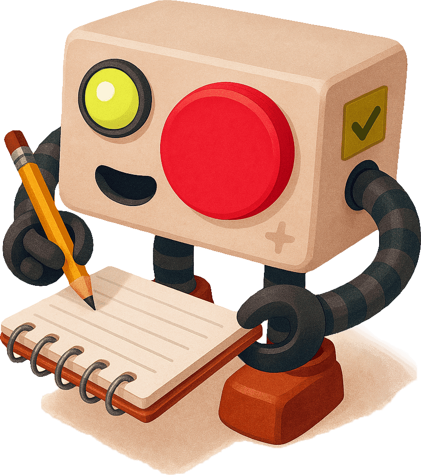 Stupido robot writing a to-do list